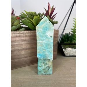 Caribbean Calcite Druzy Tower Polished Stone Crystal